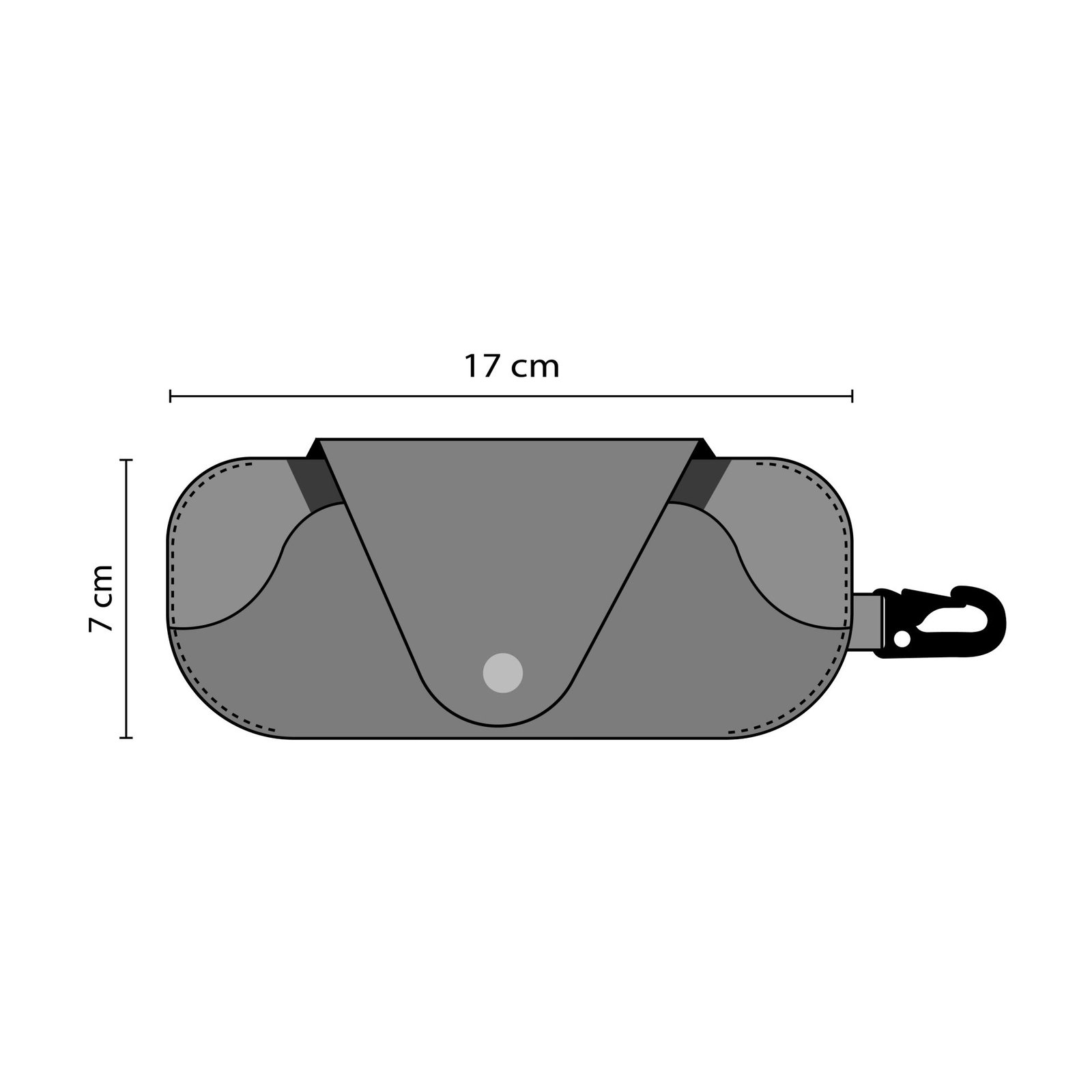 Sunglass pouch with clip Measurements