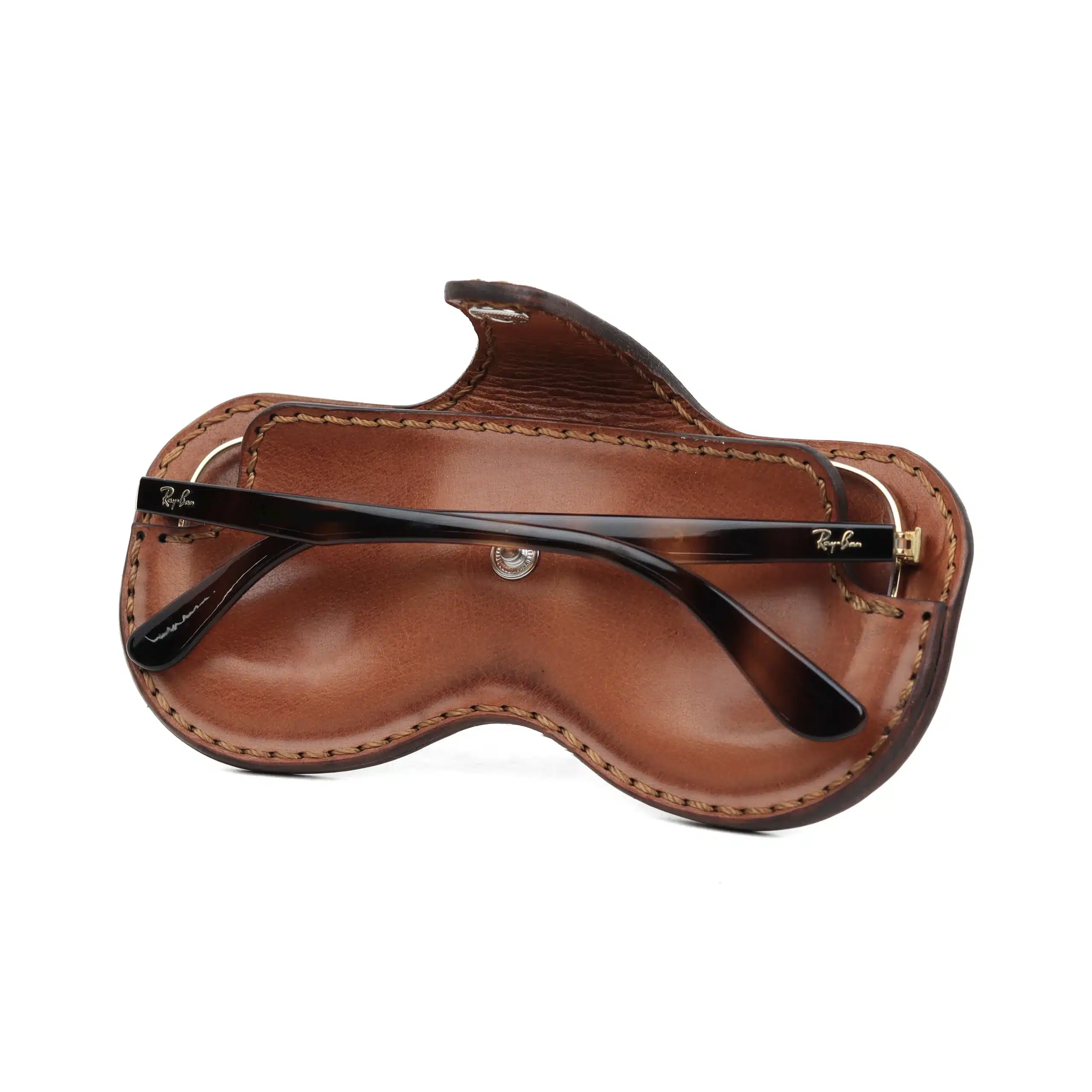 handmade leather sunglass pouch